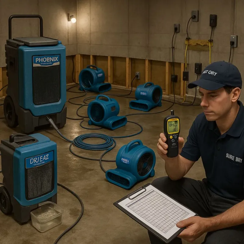 Structural Drying and Dehumidification process in Cypress Gardens, FL